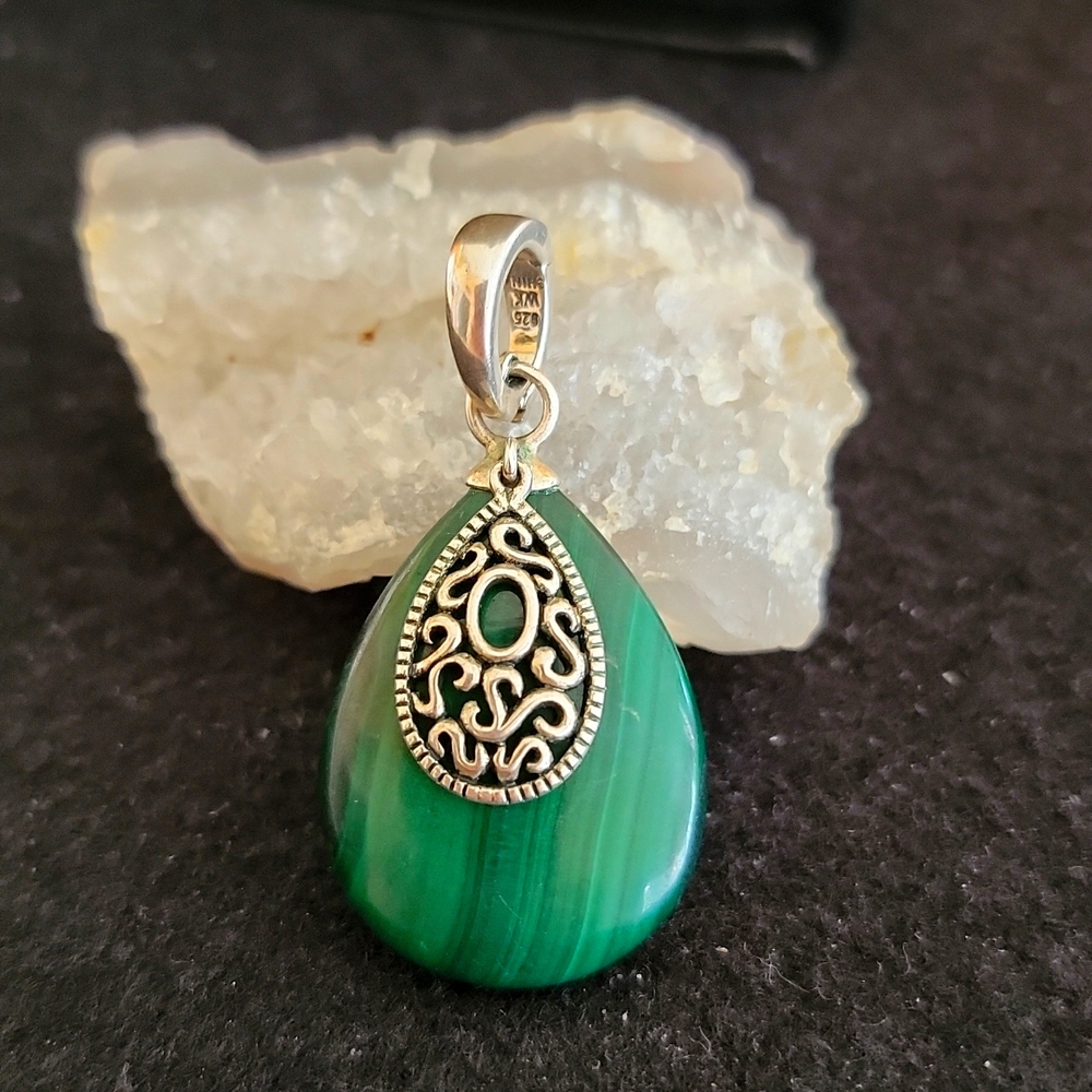 Whitney Kelly Green Malachite Teardrop Shaped Enhancer